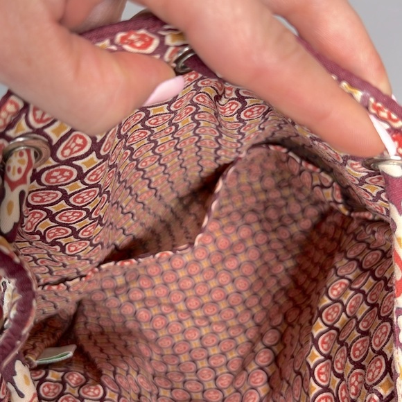 Vera Bradley Medallion Maroon Drawstring Quilted Backpack - Picture 7 of 7